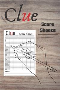 Clue score sheets