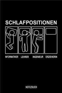 Schlafpositionen Erzieherin Notizbuch