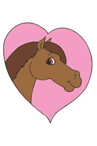 2020 Weekly Planner Horse Illustration Equine Horse Pink Heart 134 Pages