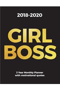 2018-2020 GIRL BOSS 3 Year Monthly Planner with motivational quotes
