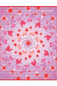 Journal: Pink Hearts - Blank Sketch / Drawing Book - 8.5 X 11 Paper - Unlined Journal - 100 Pages