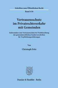 Vertrauensschutz Im Privatrechtsverkehr Mit Gemeinden