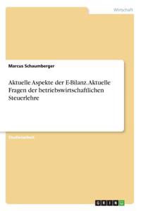 Aktuelle Aspekte der E-Bilanz. Aktuelle Fragen der betriebswirtschaftlichen Steuerlehre