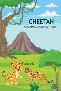 Cheetah Coloring book For Kids Ages 4-12
