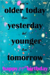 You're Older Today Than Yesterday But Younger Than Tomorrow happy 37th birthday