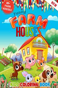Funny Farm Houses Kids Coloring Book Ages 8 to 14