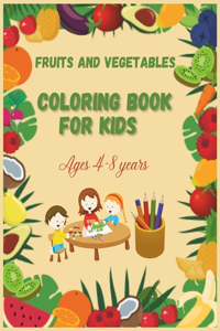 Fruits and Vegetables coloring book for kids