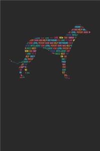 Greyhound Notebook 'Word Cloud' - Gift for Greyhound Lovers - Greyhound Journal