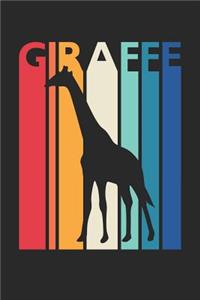 Vintage Giraffe Notebook - Gift for Animal Lover - Colorful Giraffe Diary - Retro Giraffe Journal