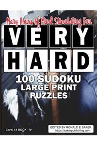 Very Hard 100 Sudoku Large Print Puzzles