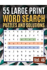 55 Large Print Word Search Puzzles and Solutions