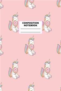 Composition Notebook: Unicorn Journal for Girls, Teen and Women Cute Matte Cover Design with Blank Lined Interior College Ruled (Great as Party Favors, Gifts, Diary, Jour