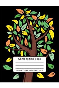 Composition Book - 110 Pages - College Ruled - 7.44 in x 9.69 in