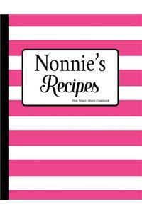 Nonnie's Recipes Pink Stripe Blank Cookbook