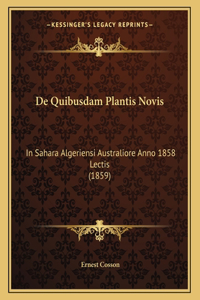 De Quibusdam Plantis Novis
