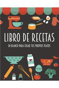 Libro de recetas en blanco para crear tus propios platos
