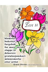 blomster buketter fargebok for moro skyld slappe av dekorere gratulasjonskort minnesmerke etter artist Grace Divine