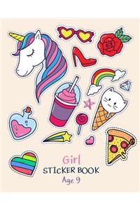 Girl Sticker Book Age 9
