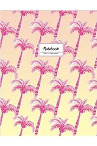 Notebook: Florida Palm Trees Journal, Lined, Pink Sunset (Tropical Journal)