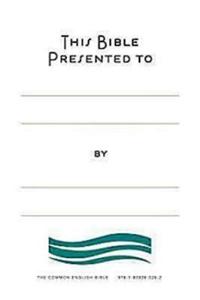 Common English Bible This Bible Presented Bookplates