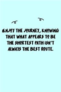 Enjoy the journey, knowing that what appears to be the shortest path isn't always the best route. Journal