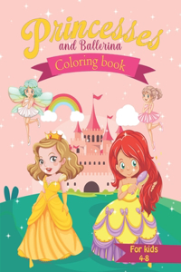 Coloring Book for Kids Princesses and Ballerina
