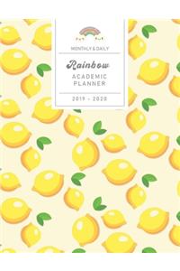 Monthly & Daily Rainbow Academic Planner 2019 - 2020