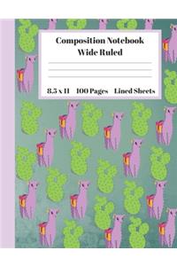 Composition Notebook Wide Ruled Lined Sheets