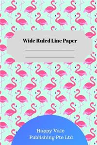 Cute Flamingo Theme Wide Ruled Line Paper
