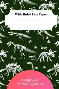 Cute Dinosaur Foot Theme Wide Ruled Line Paper