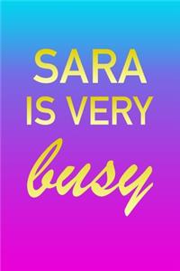 Sara: I'm Very Busy 2 Year Weekly Planner with Note Pages (24 Months) - Pink Blue Gold Custom Letter S Personalized Cover - 2020 - 2022 - Week Planning - 