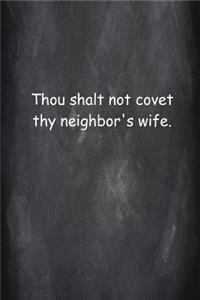 Religious Journal 9th Commandment Chalkboard Style