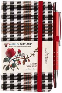 A Red, Red Rose Tartan Notebook (mini with pen) (Burns check tartan)