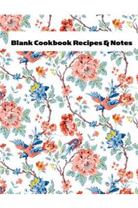 Blank Cookbook Recipes & Notes: Blank Cookbook Notebook with Table of Contents - 124 Pages of 8.5 X 11 Blank Cookbook to Write in