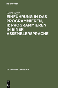 Einführung in das Programmieren, II