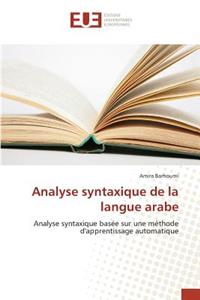 Analyse Syntaxique de la Langue Arabe