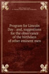 Program for Lincoln Day