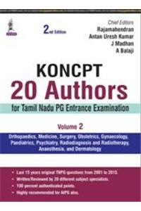 KONCPT: 20 Authors for Tamil Nadu PG Entrance Examination (Volume 2)