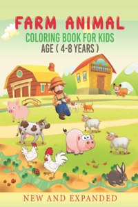 Farm Animal Coloring Book For Kids Ages 4-8