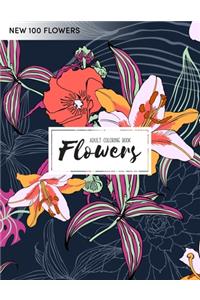 100 Flowers Coloring Book