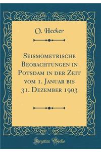 Seismometrische Beobachtungen in Potsdam in Der Zeit Vom 1. Januar Bis 31. Dezember 1903 (Classic Reprint)