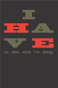 I Have No Idea Notebook Journal