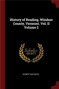 History of Reading, Windsor County, Vermont. Vol. II Volume 2