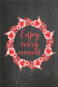 Chalkboard Journal - Enjoy Every Moment (Red-Black)
