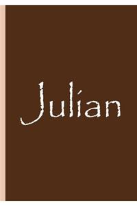 Julian - Brown Personalized Notebook / Journal / Lined Pages / Soft Matte Cover