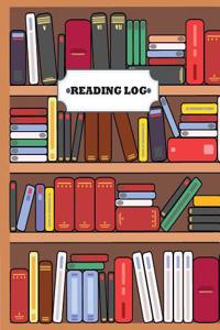 Reading Log: Reading Journal Gifts for Book Lovers 106 Pages - (Book Shelves in Library) - Large 8x10 100 Record Page & Index Page