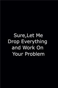 Sure, Let Me Drop Everything and Work On Your Problem. lined notebook journal, Diary Journal