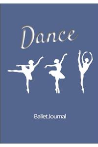 Ballet journal: Dance notebook for girls - Ballet notebook - Ballet books for teens, girls and dancers - 101 pages lined - 7x10 inches paperback - purple background