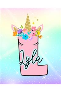 Lyla: Girls Unicorn Journal to Write In - Personalized Journal