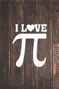 I heart Love Pi - Pie - Funny Math Pun Journal